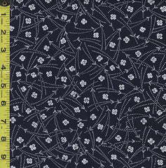 Yukata Fabric - 854 - Small Cherry Blossoms & Pine Needles - Indigo