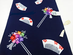 Yukata Fabric - 869 - Japanese Hair Combs & Kanzashi Hair Sticks - Indigo