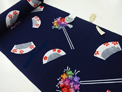 Yukata Fabric - 869 - Japanese Hair Combs & Kanzashi Hair Sticks - Indigo