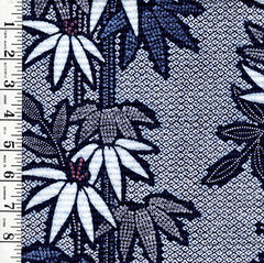 Yukata Fabric - 874 - Bamboo with Shibori Texture - Indigo