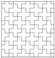 Sashiko Pre-printed Sampler (Olympus) - # 208 Juji-tsunagi (Linked Crosses) - Navy
