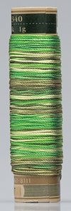 Silk Tatting & Embroidery Thread - 907 Green Variegated