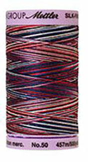 Mettler Cotton Sewing Thread - 50wt - 547 yd/ 500M - Variegated - 9823 Patriotic