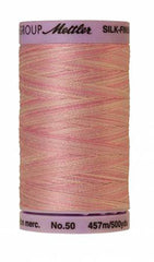 Mettler Cotton Sewing Thread - 50wt - 547 yd/ 500M - Variegated - 9837 So Soft Pink