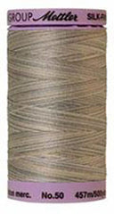 Mettler Cotton Sewing Thread - 50wt - 547 yd/ 500M - Variegated - 9860 Dove Gray