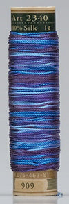 Silk Tatting & Embroidery Thread - 909 Blue Variegated
