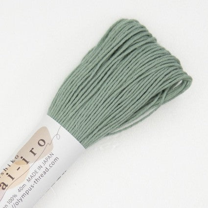 Sashiko Thread - Olympus 40m - Awai-iro - Smokey Tone - #A08 - Green Tea (Sage)
