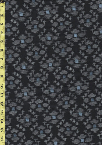 *Japanese - Moda Yukata Collection - Kasuri Mizu Blossoms & Hatches - 48074-13 -Black & Gray - ON SALE - SAVE 20% - By the Yard