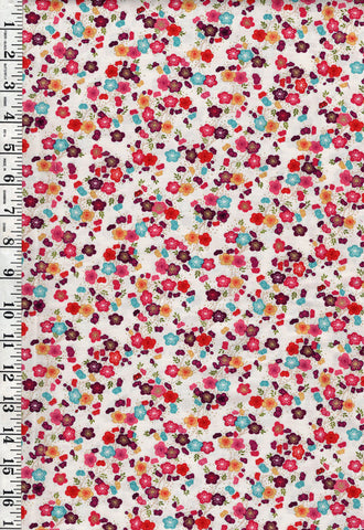 SALE - Asian - Hikari Small Floating Colorful Cherry Blossoms - TP-2518-Q - Cream - SAVE 30% - By the Yard