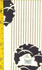 Yukata Fabric - 0105 - Bunny Medallions & Stripes - Cream