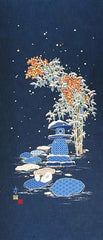 Noren Panel - Bunnies, Pagoda & Winter Bamboo # 118