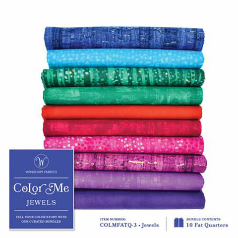 Fat Quarter Color Pack - COLOR ME - JEWELS - 10 Fat Quarter Bundle - ON SALE - SAVE 25%