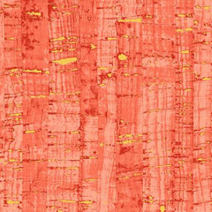 *Metallic - Uncorked - Cork Look with Metallic - 50107M-38 - CORAL - By the Half Yard