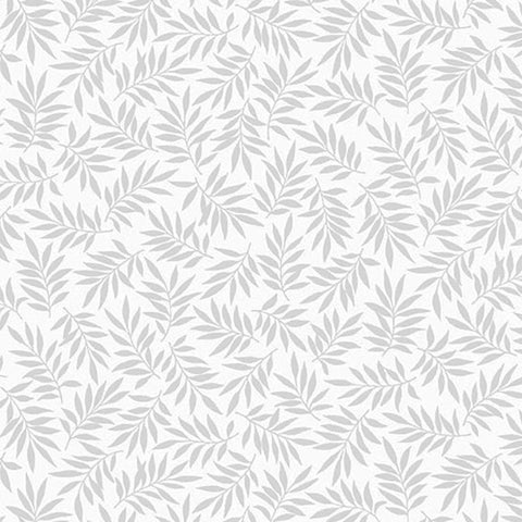 *Blender - Century Whites - Small Leafy Branches - CS-9695-WW - White on White - ON SALE - SAVE 30% - Last 2 1/4 yards