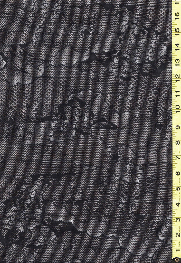 410 - Japanese Combined Weave - Floral Clouds - Gray
