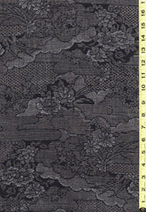 410 - Japanese Combined Weave - Floral Clouds - Gray