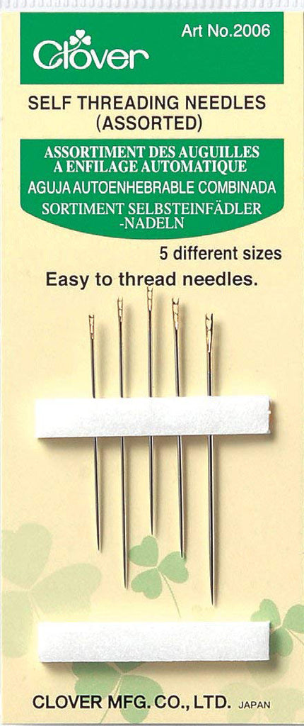 Notions - Clover Self Threading Needles - Assorted Sizes