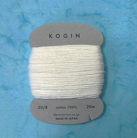 Sashiko Thread - Daruma - Thick Weight for Kogin & Sashiko- 20m - # 01 White (Eggshell)