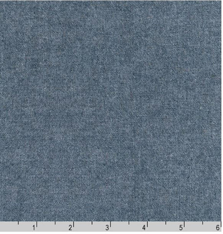 Denim Fabric - Indigo Chambray - Washed - 56