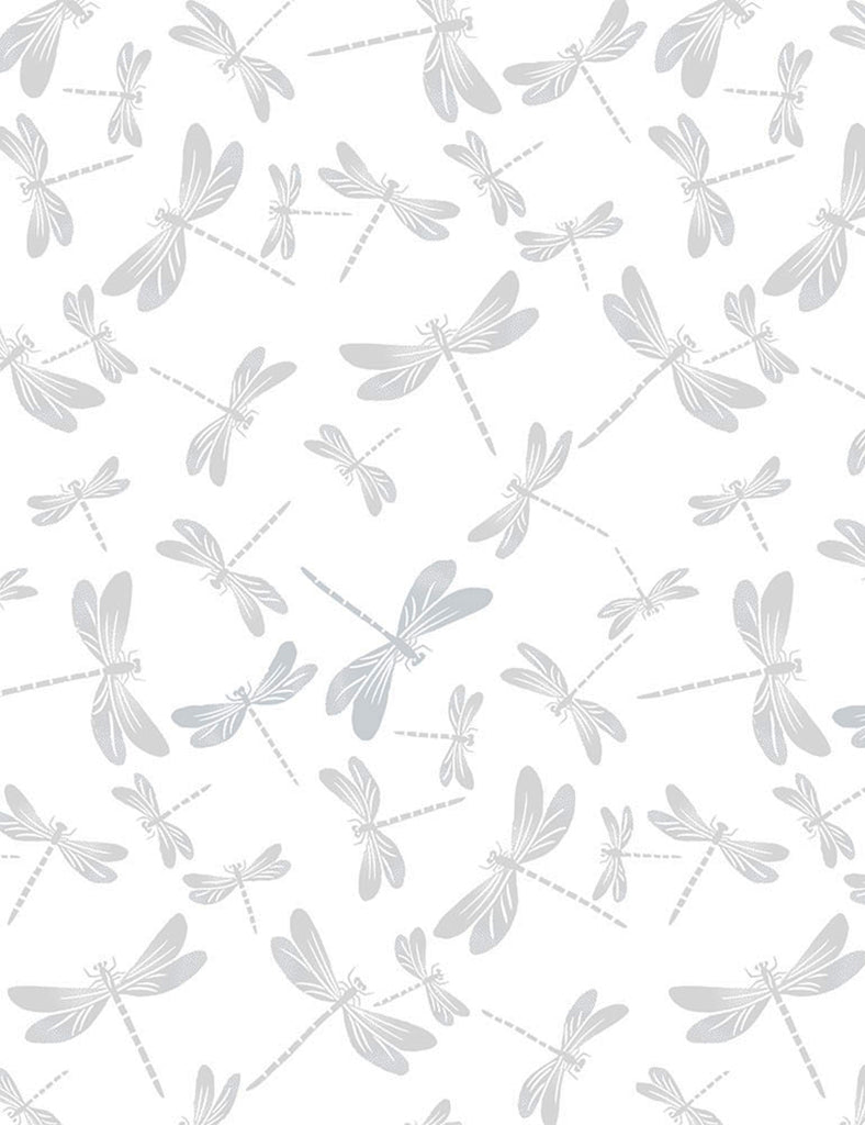 *Tonal Blender - Timeless Treasures - Tonal Dragonflies - HUE-C7717- White on White