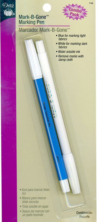 Notions - Dritz Marking Pen Combo # 710 - White & Blue