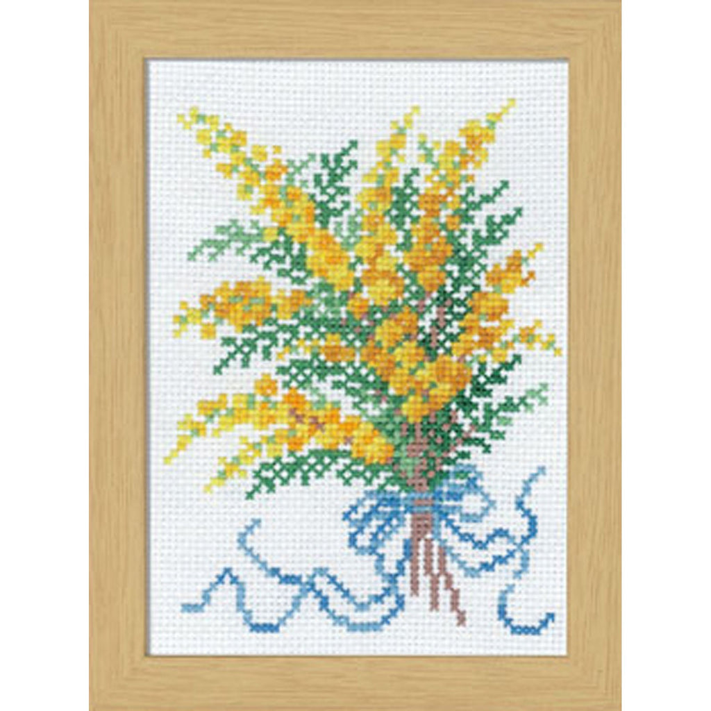 *Olympus Cross Stitch Flower Kit - # 7507 - February - Mimosa - ON SALE - SAVE 50%