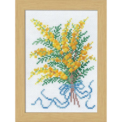 *Olympus Cross Stitch Flower Kit - # 7507 - February - Mimosa - ON SALE - SAVE 50%