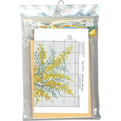 *Olympus Cross Stitch Flower Kit - # 7507 - February - Mimosa - ON SALE - SAVE 50%