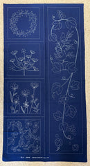 Sashiko Pre-printed Panel - HM-31 - Garden Sampler - Dark Navy