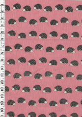 Japanese Novelty - Hishei Hedgehogs - Cotton-Linen - H-7070-1C - Rosey Pink
