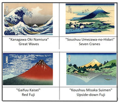 Sashiko Pre-printed Sampler - Hokusai "Koushuu Misaka Suimen" - Mt. Fuji Lake Reflection - # 2097 - Navy