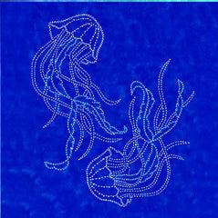 Sashiko - Pre-printed Sea Life Panel - Jellyfish