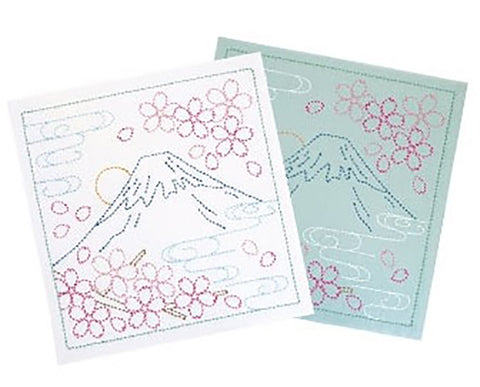 *Sashiko Sampler Kit - # SK-292 Mt. Fuji - White & Turquoise Blue - LAST ONE