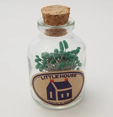 Notions - Little House Japanese Glass Head Pins in Glass Bottle