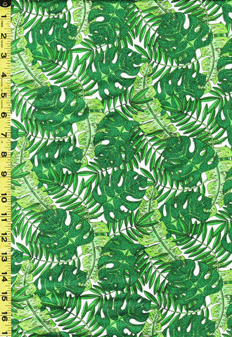 Tropical - Tropical Flair - Tropical Leaves - 77660-177 - White - ON SALE - SAVE 20%