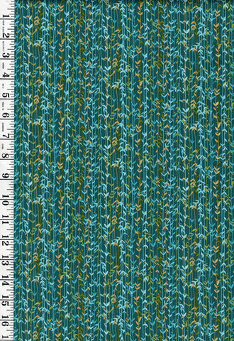 SALE - Asian - Hikari Tiny Bamboo Branches - TP-2519-T - Teal - SAVE 30% - By the Yard