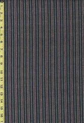Japanese - Morikiku Stripe - M-23200-C24 - Dobby Weave - Black, Maroon & Ivory