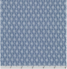 Asian - Imperial 18 - Tiny Silver Metallic Medallions - SRKM-21204-9 - NAVY - By the Half Yard