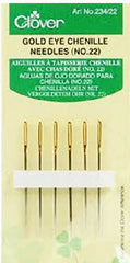 Notions - Clover Gold Eye Chenille Needles - No. 22