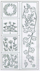 Sashiko Pre-printed Panel - HM-31 - Garden Sampler - Dark Navy