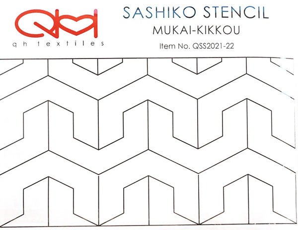 Sashiko Stencil - # 22 Mukai-Kikkou - Faced Tortoise Shell | Shibori Dragon sashiko-stencil-22-mukai-kikkou-faced-tortoise-shell-shibori-dragon