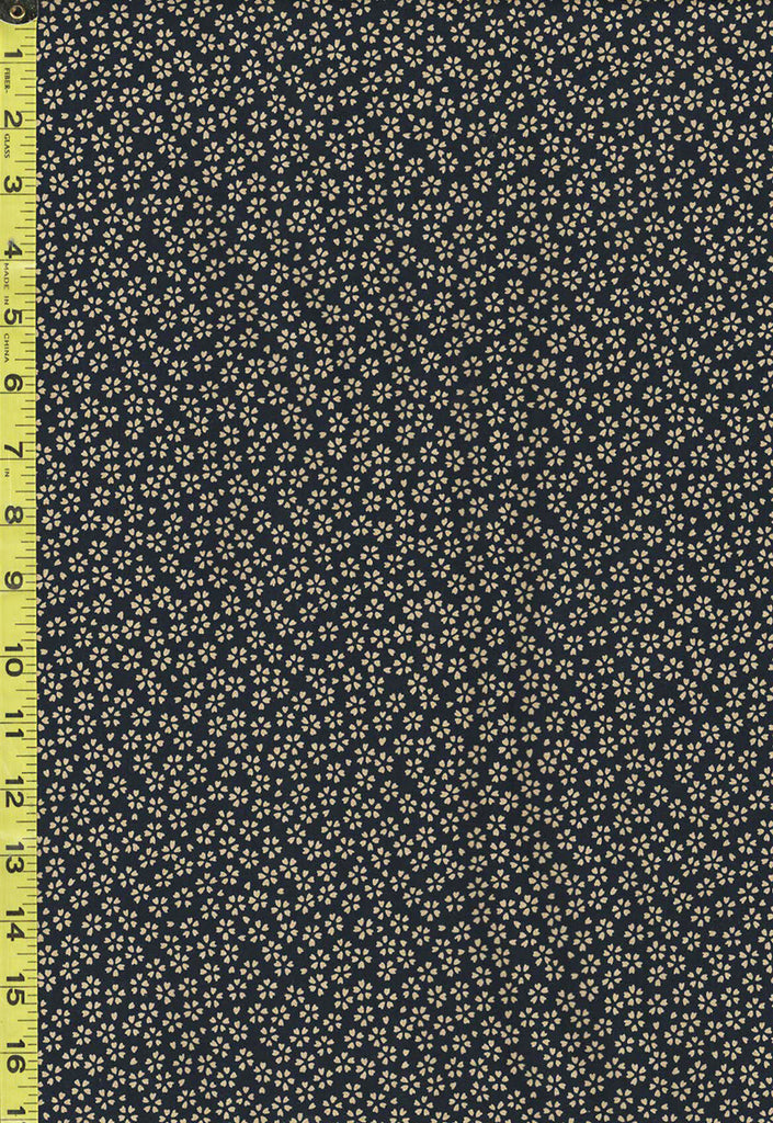 Japanese - Sevenberry Kasuri Collection - Small Floating Cherry Blossoms - REVERSIBLE - SB-88222D1-5 - Indigo & Tan