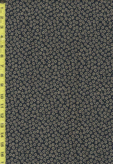 Japanese - Sevenberry Kasuri Collection - Small Floating Cherry Blossoms - REVERSIBLE - SB-88222D1-5 - Indigo & Tan