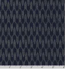 Japanese - Sevenberry Kasuri Collection - Long Undulating Arrows - SB-88222D6-4 - Indigo - By the Half Yard