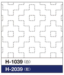 Sashiko Pre-printed Sampler (Olympus) - # 2039  Kakino-hana (Persimmon Flower) - Navy