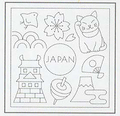 Sashiko Pre-printed Sampler (Olympus) - # 1080 Sashiko Japan - White