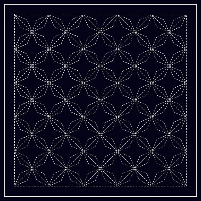 Sashiko Pre-printed Sampler (Olympus) - # 2014 Hanabishi - Navy