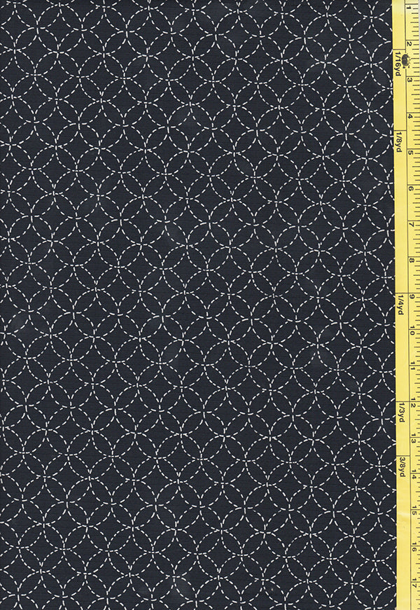 Japanese - Hokkoh Sashiko-like Seven Treasures - 305-2A-Indigo