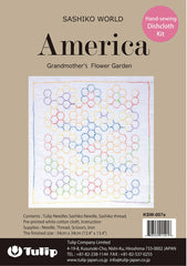 Sashiko World - America - Sampler Kit with Needle & Thread - Grandma's Flower Garden