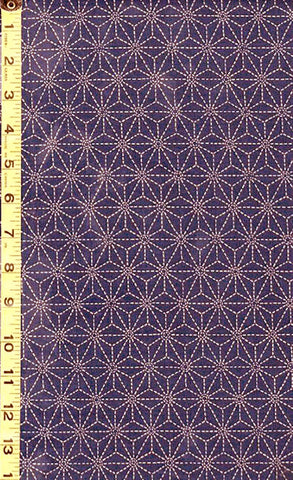 Japanese - Sevenberry Kasuri Collection - Asanoha with Sashiko-Like Stitches (2